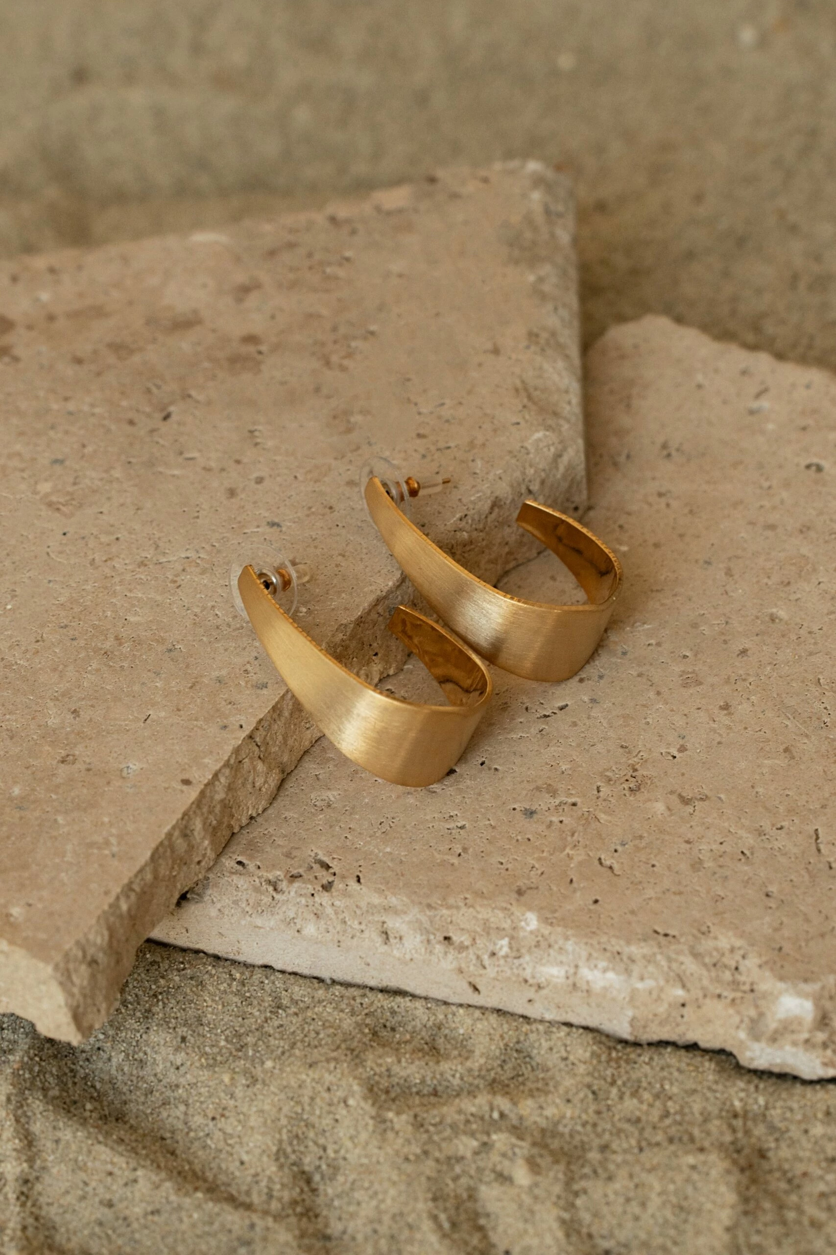 Gold Matte Golden Road Earrings 3 Gold Matte Golden Road Earrings