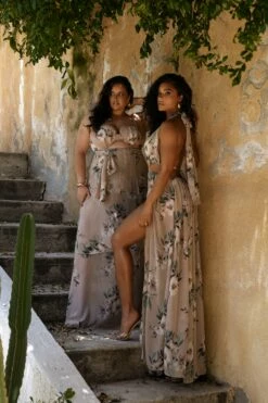 Purple Floral Nicoletta Chiffon Maxi Dress -Jluxlabel Shop CHIFFON2023 10