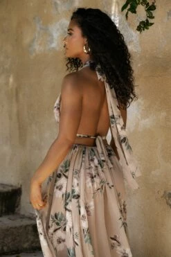 Purple Floral Nicoletta Chiffon Maxi Dress -Jluxlabel Shop CHIFFON2023 15