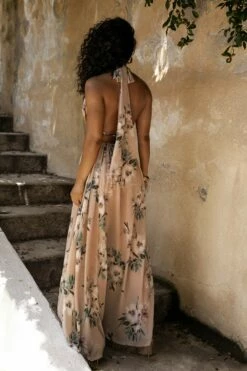 Purple Floral Nicoletta Chiffon Maxi Dress -Jluxlabel Shop CHIFFON2023 17