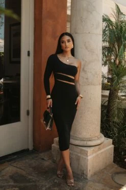 Noir Chase The Night One Shoulder Dress