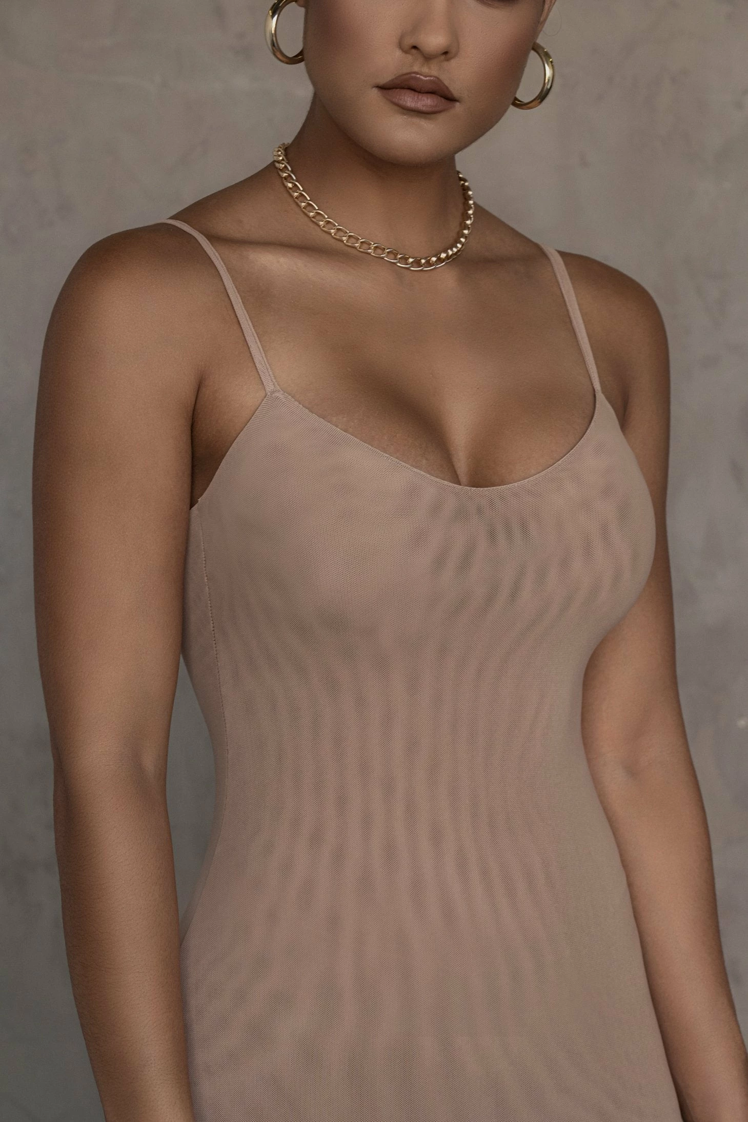 Beige Mesh Layering Mini Dress Undergarment 12 Beige Mesh Layering Mini Dress Undergarment - Image 10