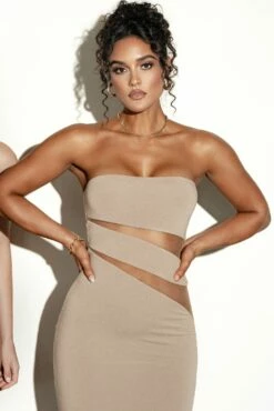 Beige Unpredictable Midi Dress -Jluxlabel Shop FORMATION2022 P1 55