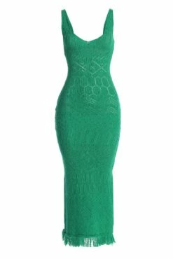 Green Ballari Crochet Knit Maxi Dress -Jluxlabel Shop IMG 3616copy
