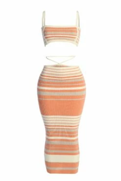 Peach Cutting Ties Skirt Set 11 Peach Cutting Ties Skirt Set -Jluxlabel Shop IMG 7657copy