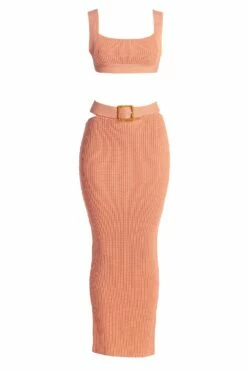 Peach Nikole Ribbed Skirt Set 24 Peach Nikole Ribbed Skirt Set -Jluxlabel Shop IMG 7671copy