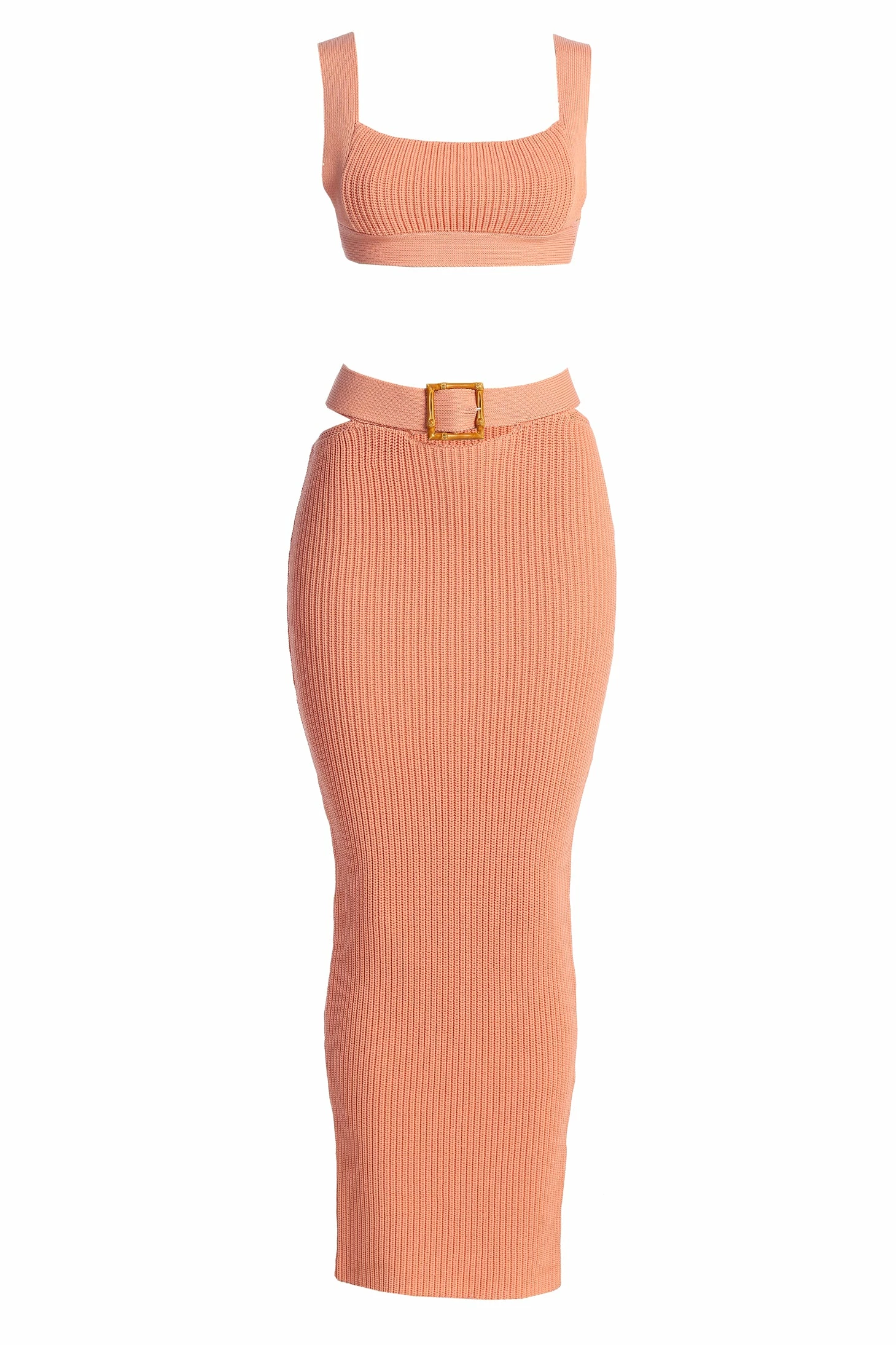 Peach Nikole Ribbed Skirt Set 5 Peach Nikole Ribbed Skirt Set - Image 3