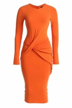 Jluxbasix Orange Modern Lovers Midi Dress -Jluxlabel Shop IMG 7991copy