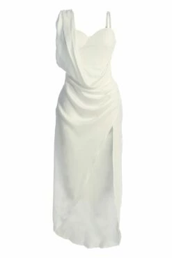 Ivory Kristiana Slit Dress -Jluxlabel Shop IMG 8333copy