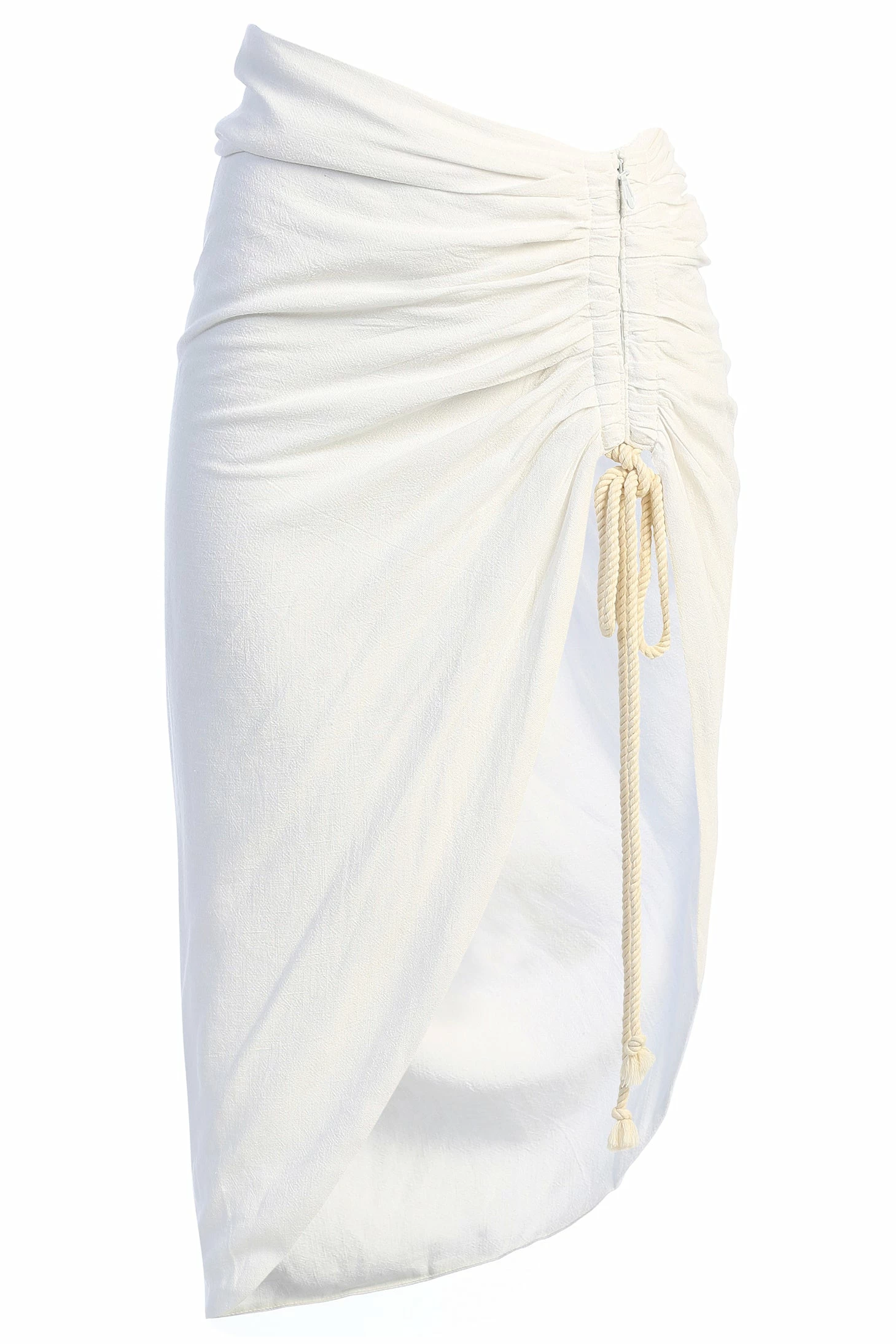 Ivory Spring Ruched Linen Skirt 6 Ivory Spring Ruched Linen Skirt - Image 4