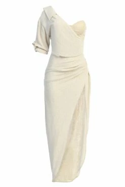 Natural Evita Linen Draped Dress -Jluxlabel Shop IMG 9660
