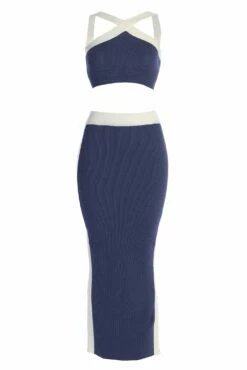 Navy Heartbreaker Two-Piece Skirt Set -Jluxlabel Shop IMG 9715copy