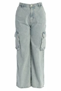 Medium Wash Denim Val Slouch Cargo Jeans 14 Medium Wash Denim Val Slouch Cargo Jeans -Jluxlabel Shop IMG 9755copy