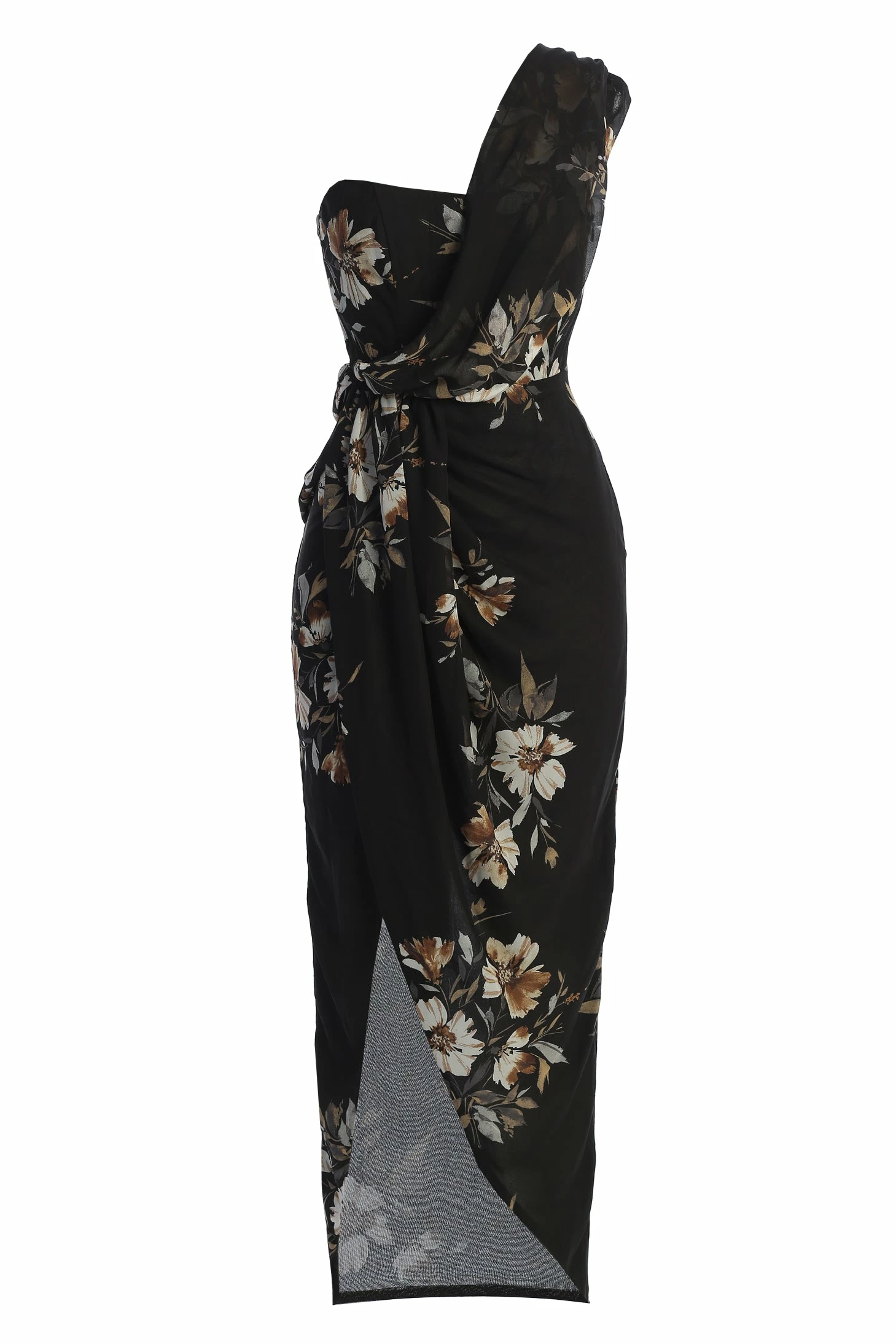 Grey Floral Dream Chiffon Dress 5 Grey Floral Dream Chiffon Dress - Image 3