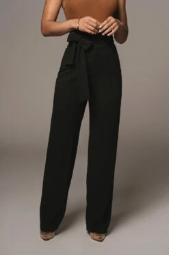 Black Safiya Wide Leg Pants