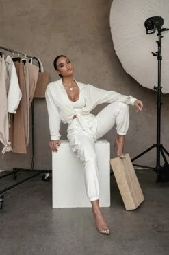 Ivory Soho Front Tied Woven Top 32 Ivory Soho Front Tied Woven Top -Jluxlabel Shop JLUXLABEL ESSENTIALS FEB212020 286