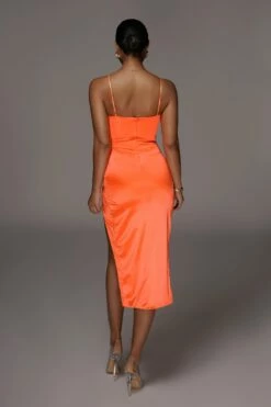 Orange Aldis Satin Slit Dress 9 Orange Aldis Satin Slit Dress -Jluxlabel Shop JLUXLABEL PRODUCT MAR172020 719