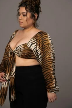Tiger Behati Front Tie Top -Jluxlabel Shop JLUXWOMAN2023 63