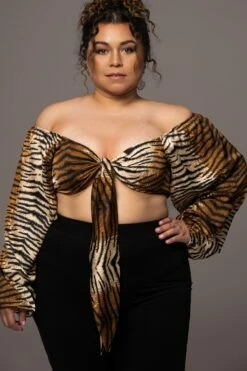 Tiger Behati Front Tie Top -Jluxlabel Shop JLUXWOMAN2023 66