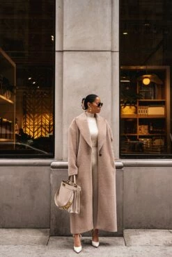 Sand Chelsie Longline Coat -Jluxlabel Shop LIFESTYLE JAN22023 34