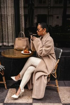 Sand Chelsie Longline Coat -Jluxlabel Shop LIFESTYLE JAN22023 36