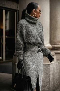 Grey Beginnings Sweater KnitTurtleneck