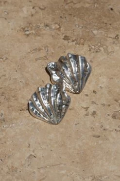 Silver Brea Texture Earrings