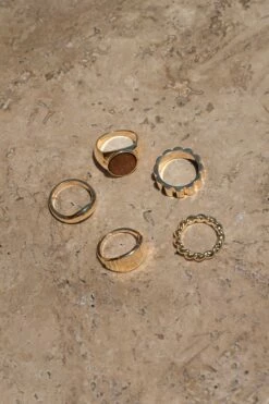 Gold Christa 5-Piece Ring Set