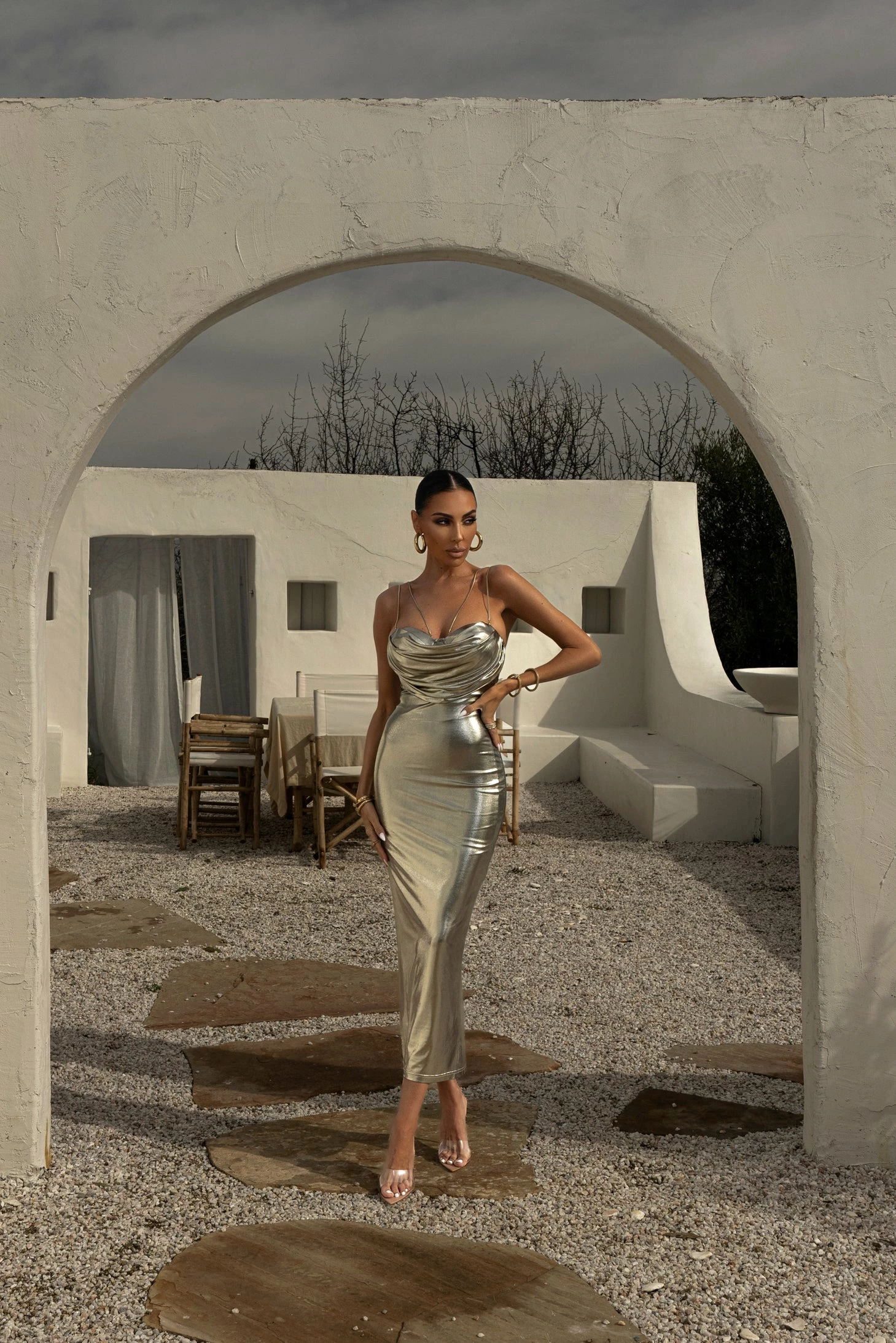 Light Gold Visions Of You Midi Dress 7 Light Gold Visions Of You Midi Dress - Image 5