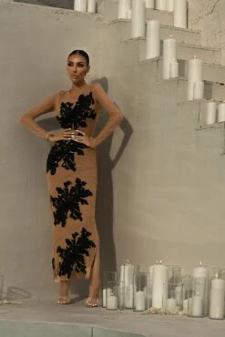 Black Edena Embroidered Midi Skirt -Jluxlabel Shop LOVEISHERNAME 92 1