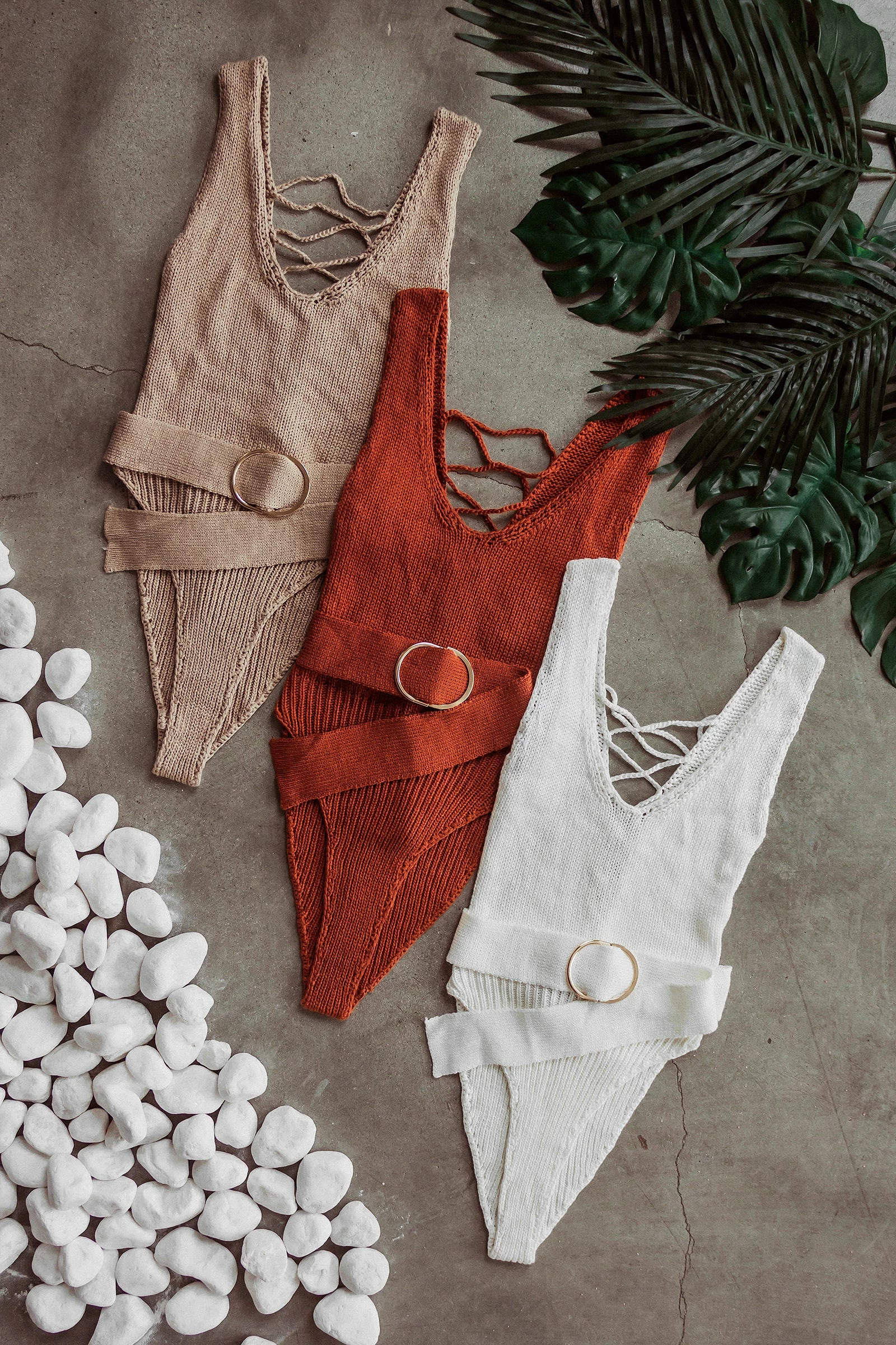 Taupe Juliette Knit Belted One Piece 5 Taupe Juliette Knit Belted One Piece - Image 3