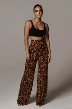 Leopard Terez Wide Leg Pant