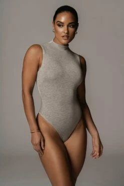 Jluxbasix Grey Ciela High Neck Bodysuit