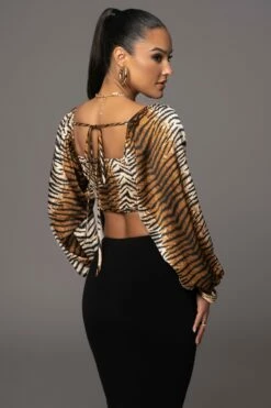 Tiger Behati Front Tie Top -Jluxlabel Shop PRODUCT APR112023 91
