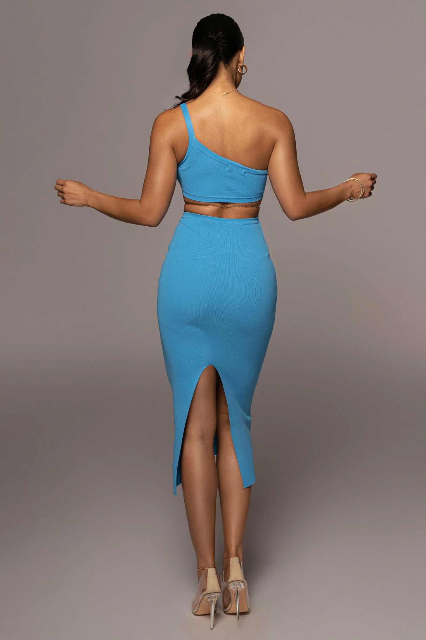 Blue Ruth One Shoulder Dress 4 Blue Ruth One Shoulder Dress - Image 2