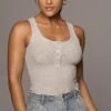 Grey Buttoned Ribbed Tank 1 Grey Buttoned Ribbed Tank -Jluxlabel Shop PRODUCT APR152022 240