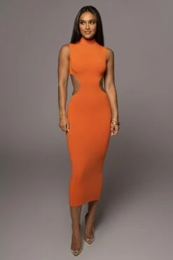 Orange Til Sunrise Midi Dress -Jluxlabel Shop PRODUCT AUG102022 92