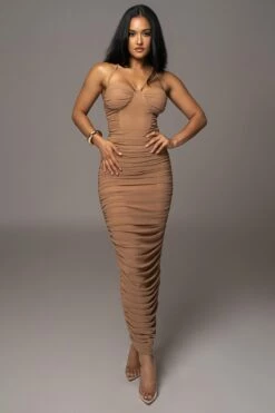 Tan Elite Mesh Maxi Dress 13 Tan Elite Mesh Maxi Dress -Jluxlabel Shop PRODUCT AUG152023 ASAP 23