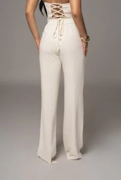 Beige Thea Linen Pants -Jluxlabel Shop PRODUCT AUG152023 AUGDROP2 30