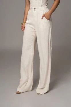 Beige Thea Linen Pants -Jluxlabel Shop PRODUCT AUG152023 AUGDROP2 31