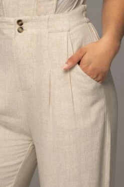 Beige Thea Linen Pants -Jluxlabel Shop PRODUCT AUG152023 AUGDROP2 33