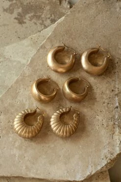 Gold Cera 3-Piece Earring Set