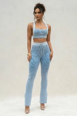 Denim/White Jodie Ribbed Top -Jluxlabel Shop PRODUCT AUG222022 KNITS 22 cb217694 d939 48c8 a8c5 f9eb30bd96a5