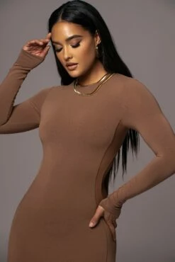 Pecan Break Away Maxi Dress -Jluxlabel Shop PRODUCT AUG72023 ASAP 52