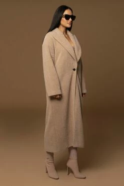 Sand Chelsie Longline Coat -Jluxlabel Shop PRODUCT DEC122022 WINTER 162