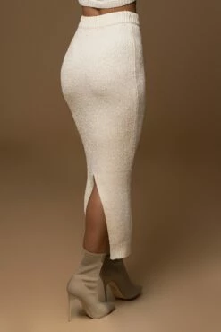 Ivory Rosabel Chenille Maxi Skirt -Jluxlabel Shop PRODUCT DEC122022 WINTER 183
