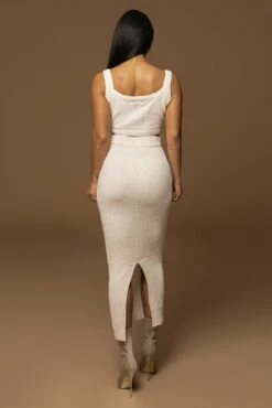 Ivory Rosabel Chenille Maxi Skirt -Jluxlabel Shop PRODUCT DEC122022 WINTER 184