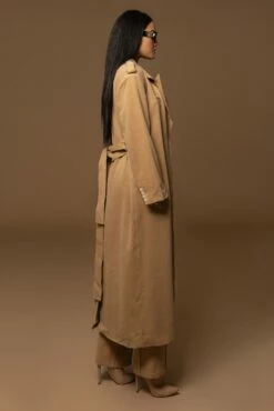 Camel Savannah Belted Wool Coat -Jluxlabel Shop PRODUCT DEC122022 WINTER 21