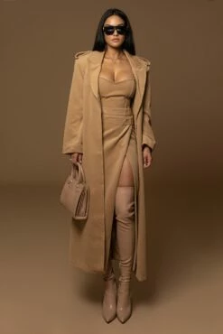 Camel Savannah Belted Wool Coat