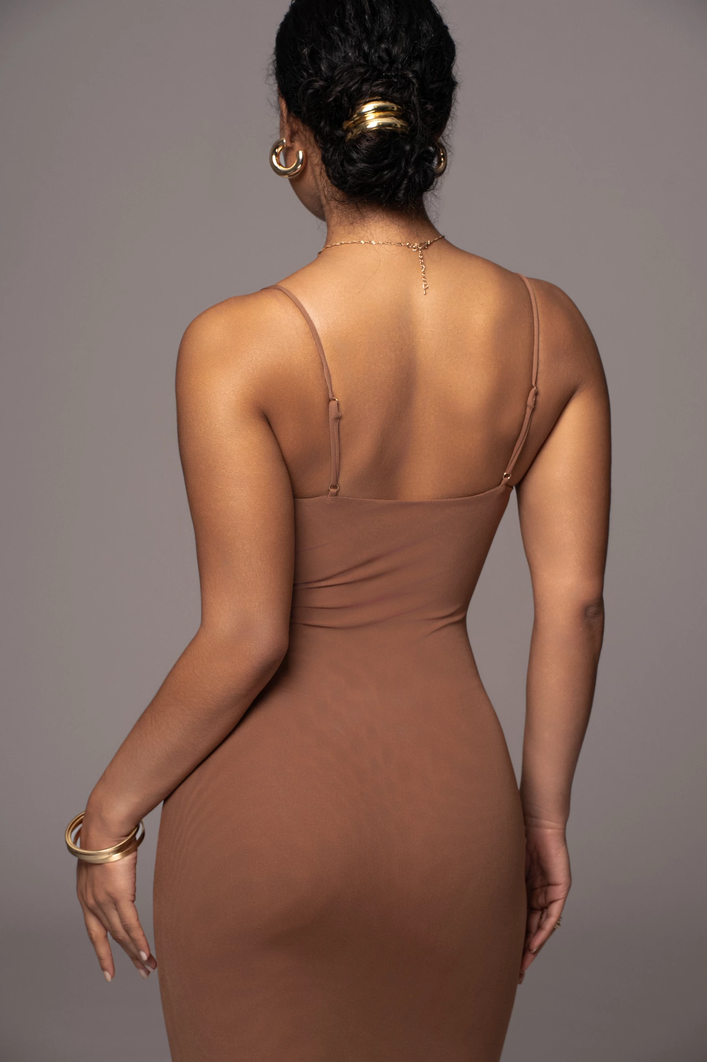 Pecan Rochelle Mesh Midi Dress 8 Pecan Rochelle Mesh Midi Dress - Image 6